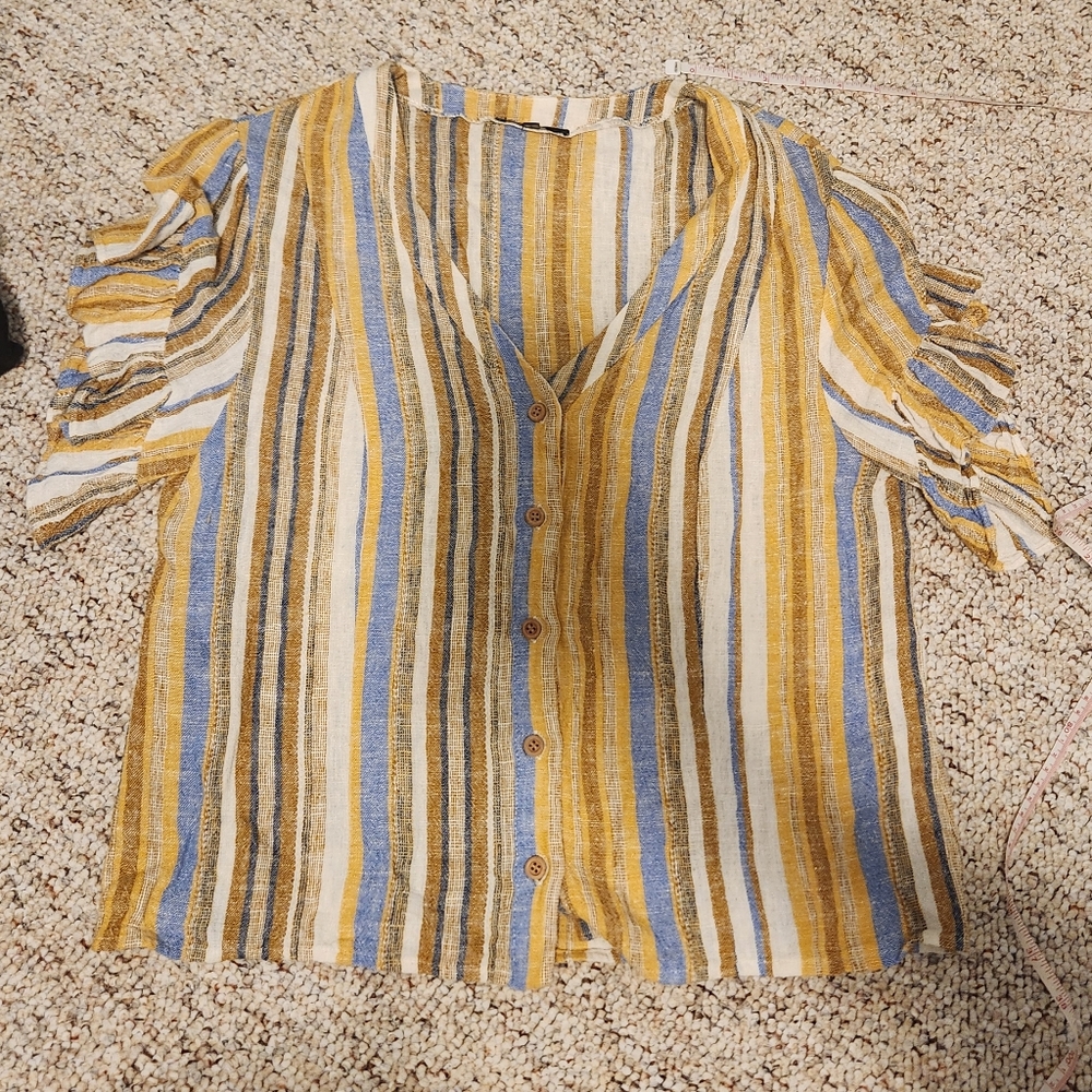 DREW Multicolor Striped Button-Up Top